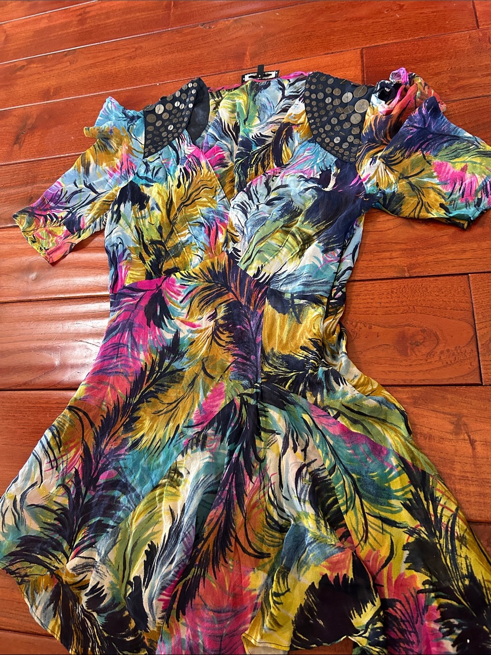 Multicolor Tropical Print Women’s Dress